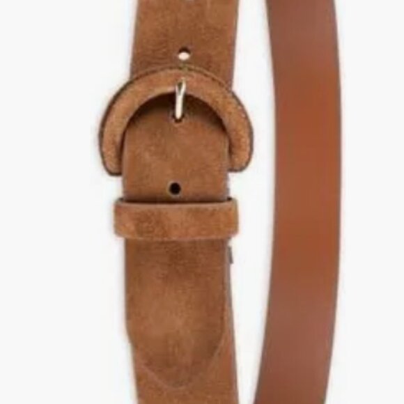 Cole Haan Covered Buckle Suede Belt – Light Brown – Size M – NWT